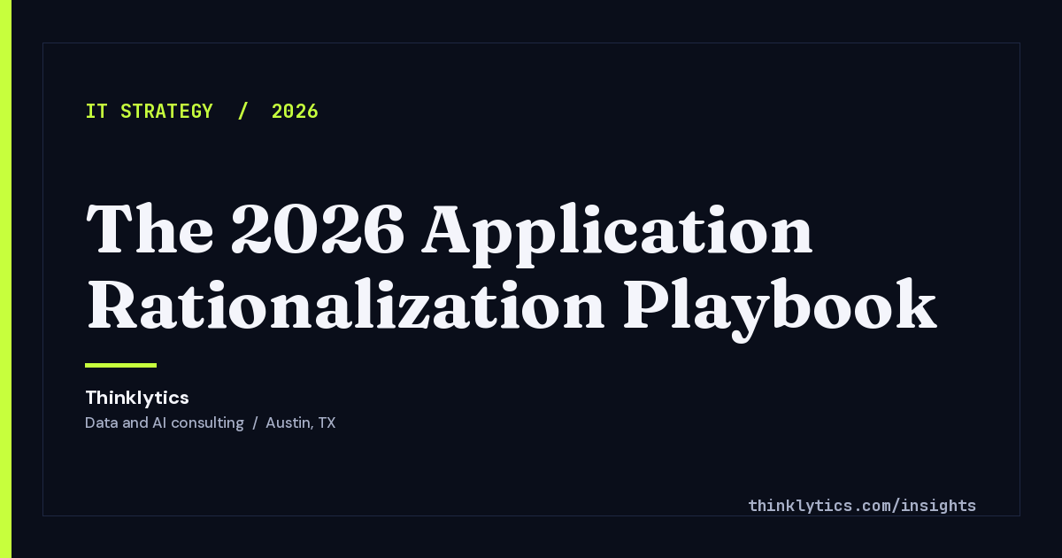 The 2026 Application Rationalization Playbook | Thinklytics